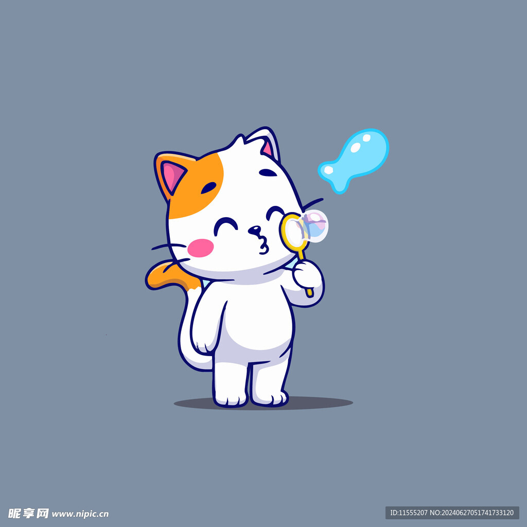 可爱小猫矢量卡通插画