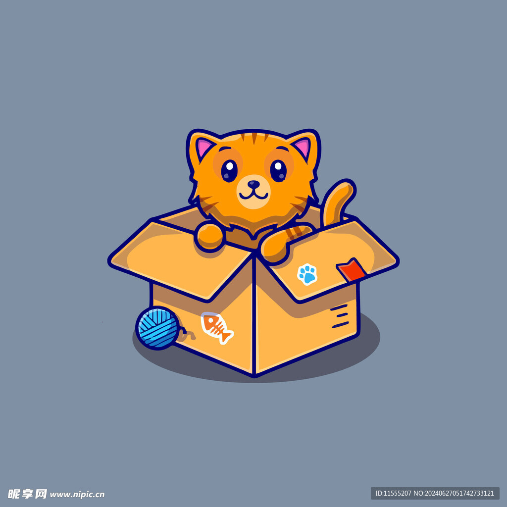 可爱小猫矢量卡通插画