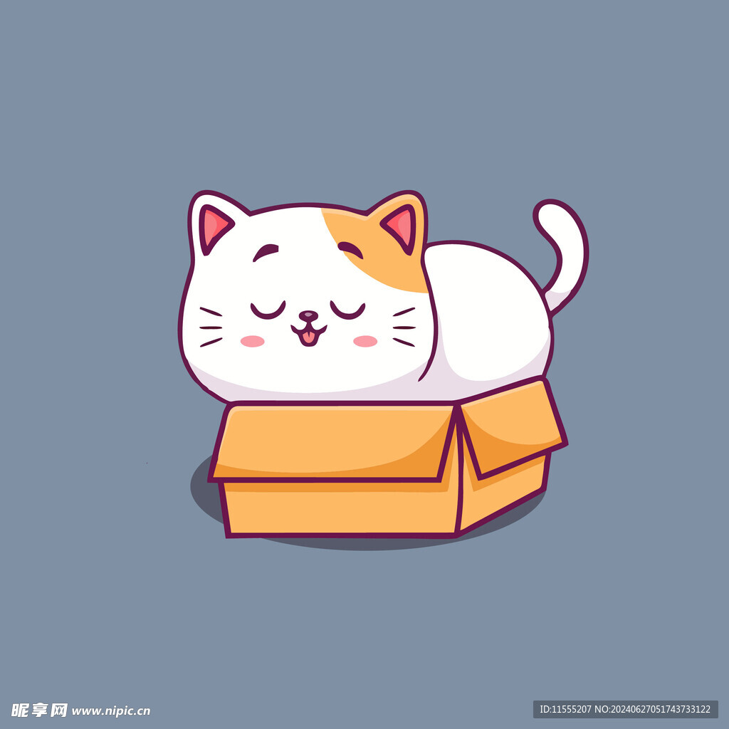 可爱小猫矢量卡通插画