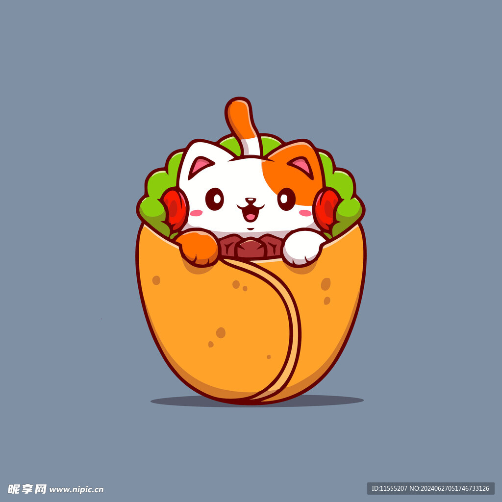 可爱小猫矢量卡通插画