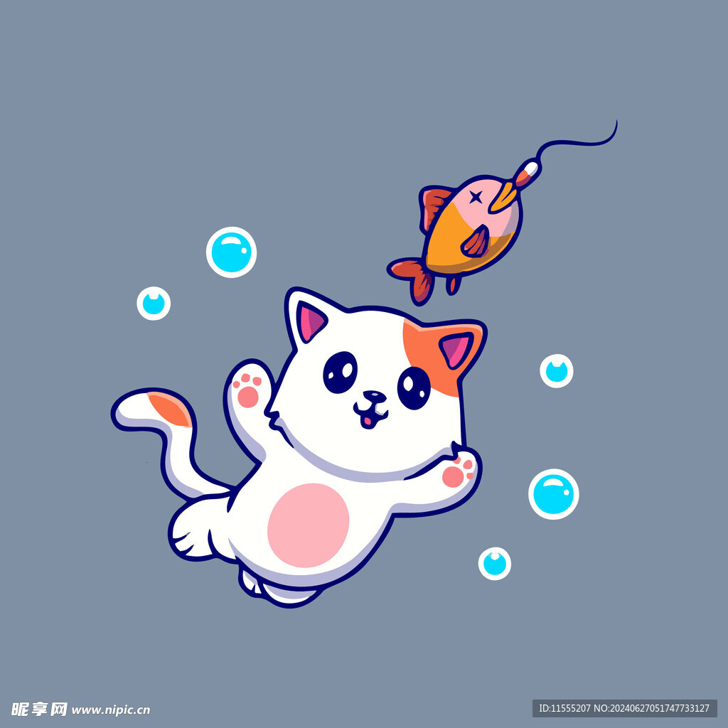 可爱小猫矢量卡通插画