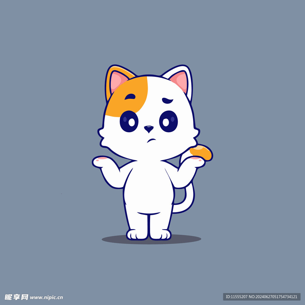 可爱小猫矢量卡通插画