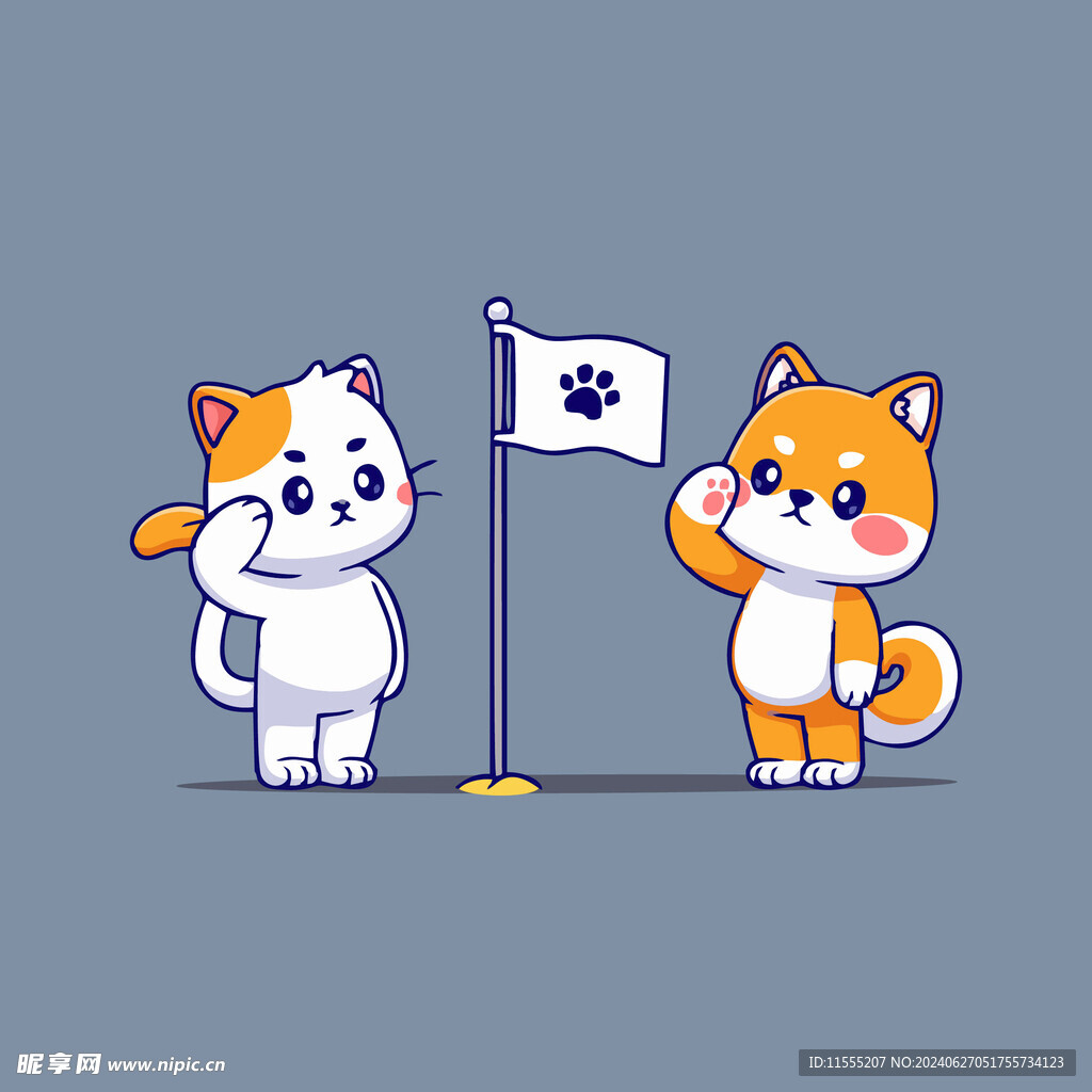 可爱小猫矢量卡通插画