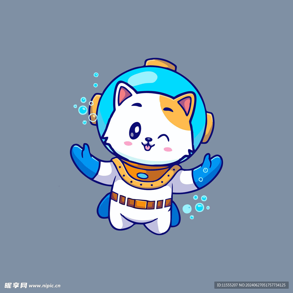 可爱小猫矢量卡通插画