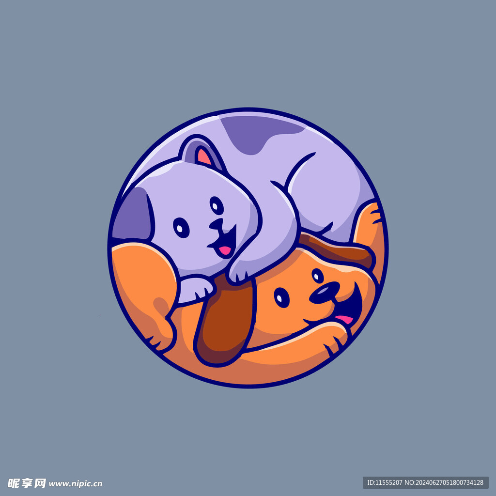 可爱小猫矢量卡通插画