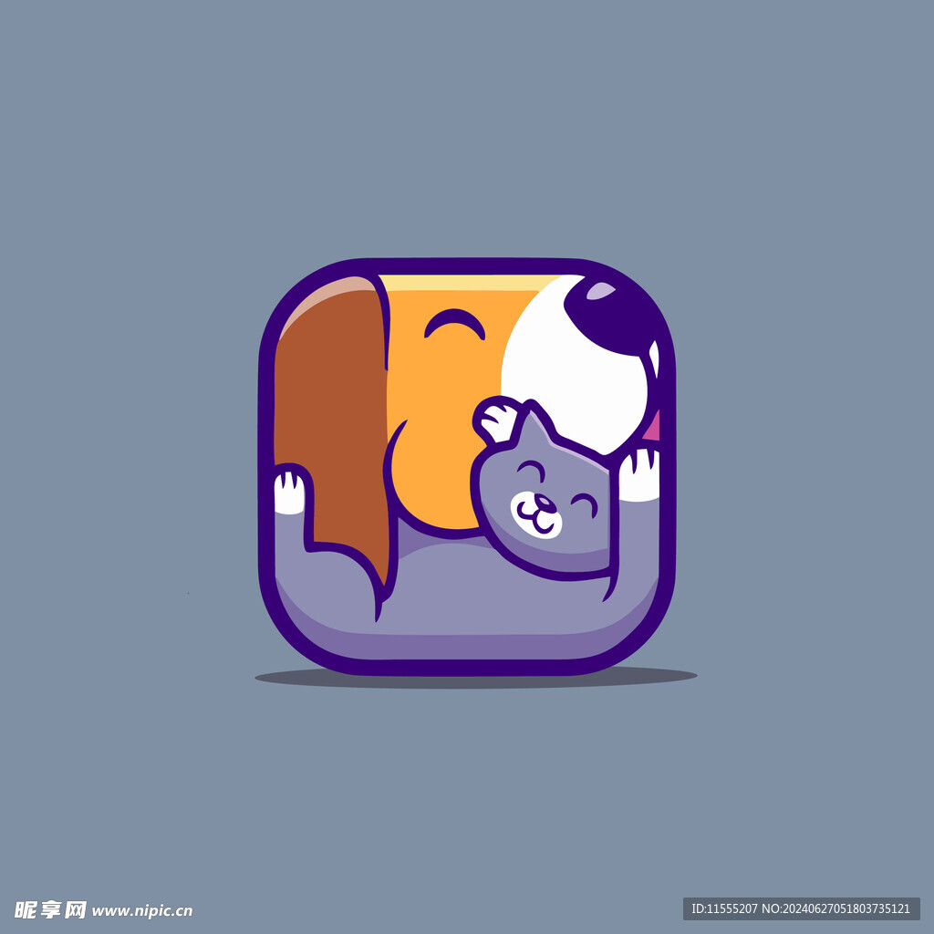 可爱小猫矢量卡通插画