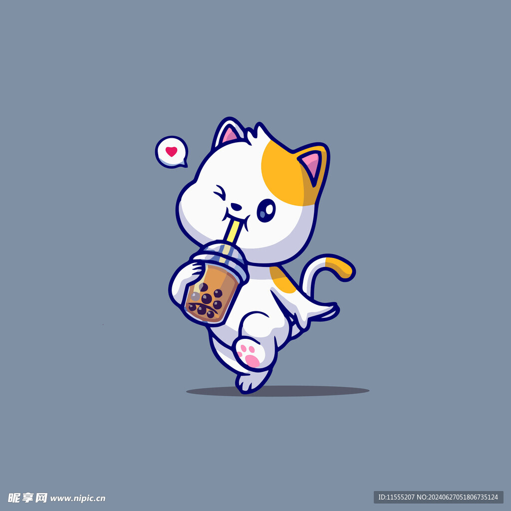 可爱小猫矢量卡通插画