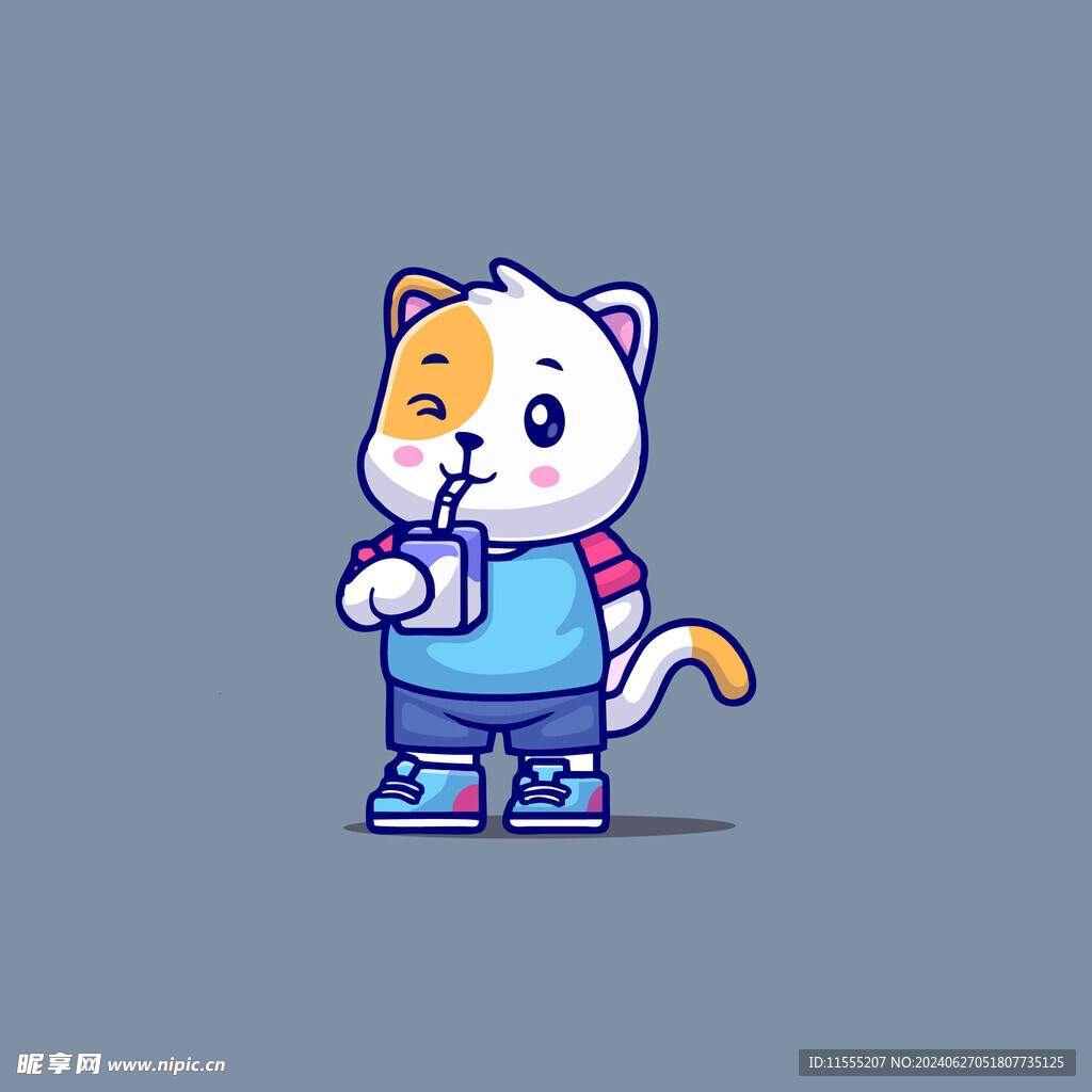 可爱小猫矢量卡通插画