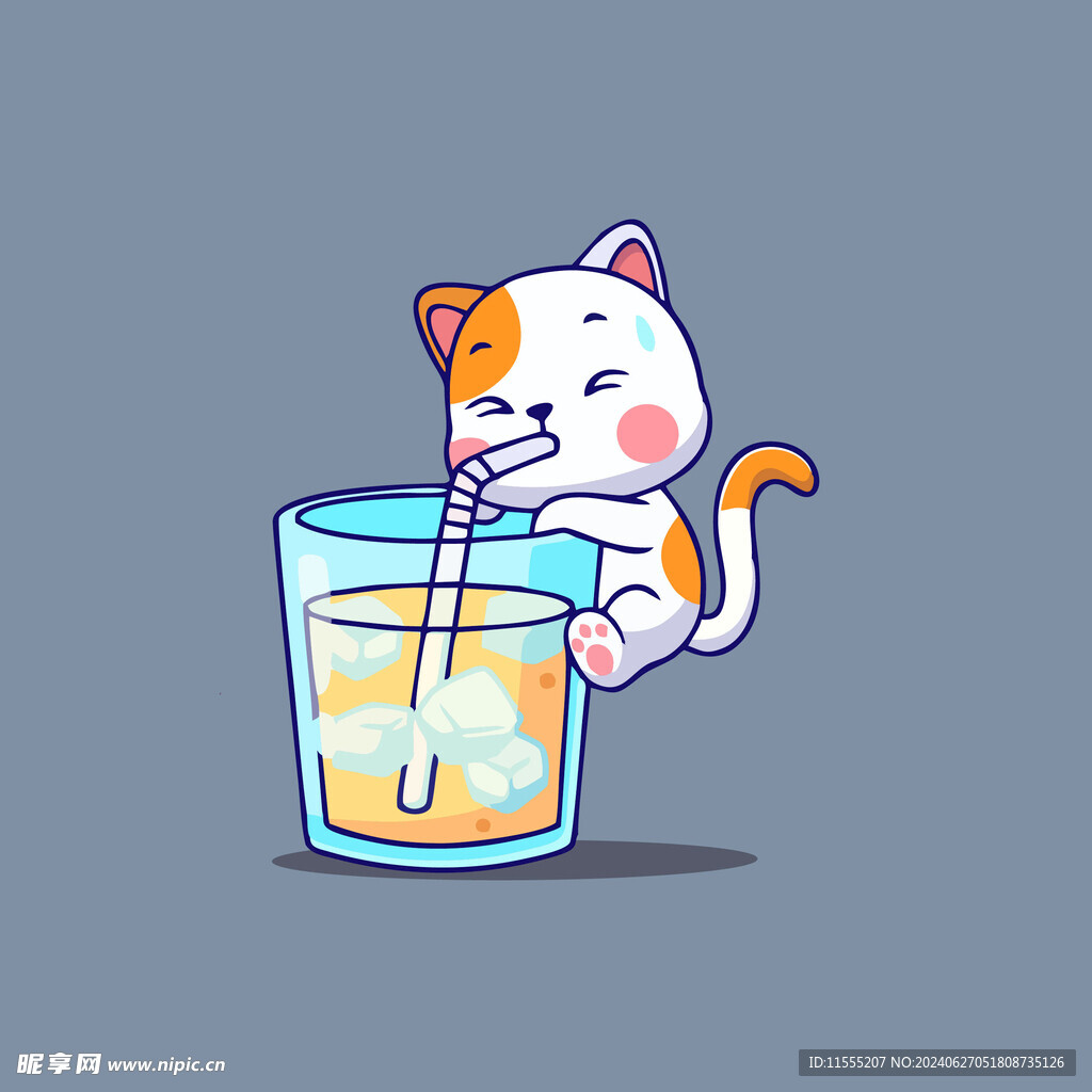 可爱小猫矢量卡通插画