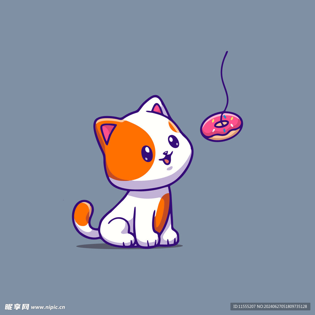 可爱小猫矢量卡通插画