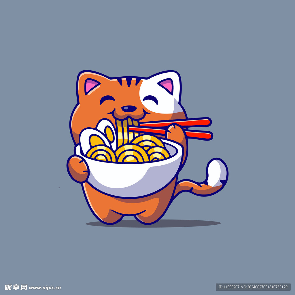 可爱小猫矢量卡通插画