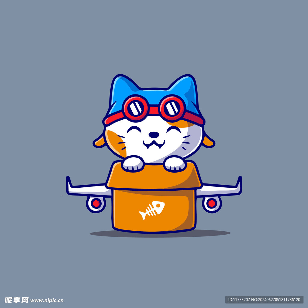 可爱小猫矢量卡通插画