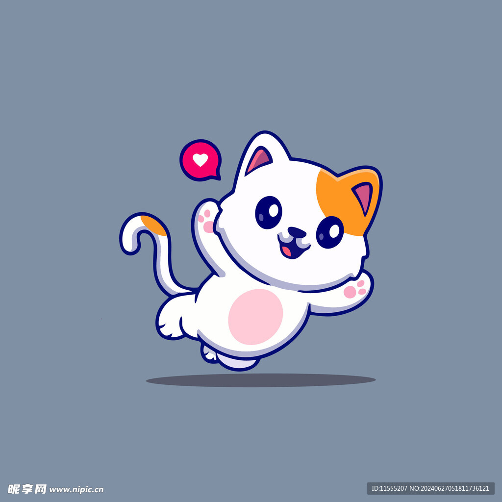 可爱小猫矢量卡通插画