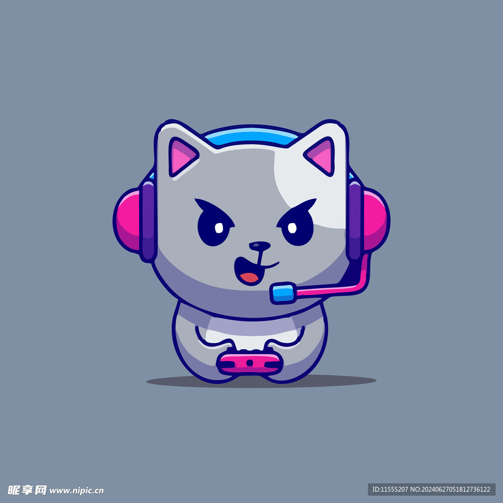 可爱小猫矢量卡通插画