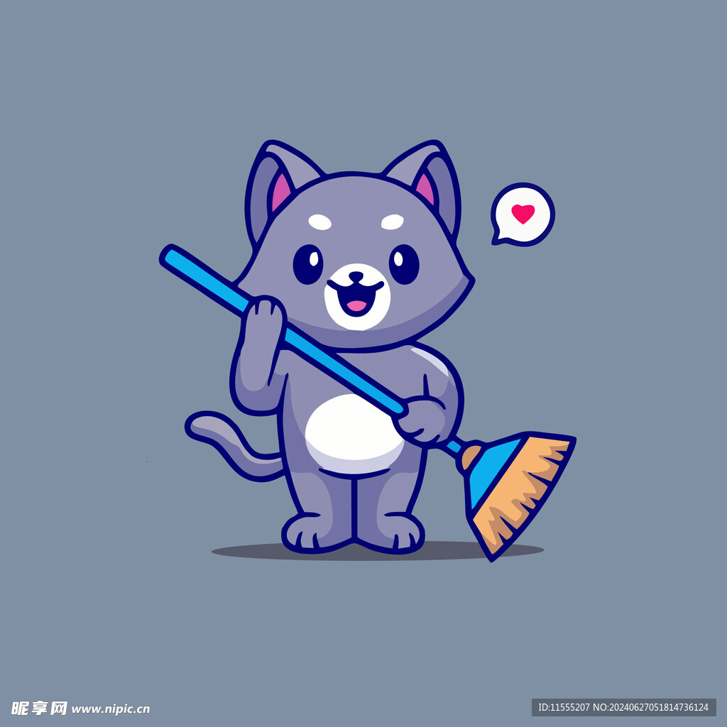 可爱小猫矢量卡通插画