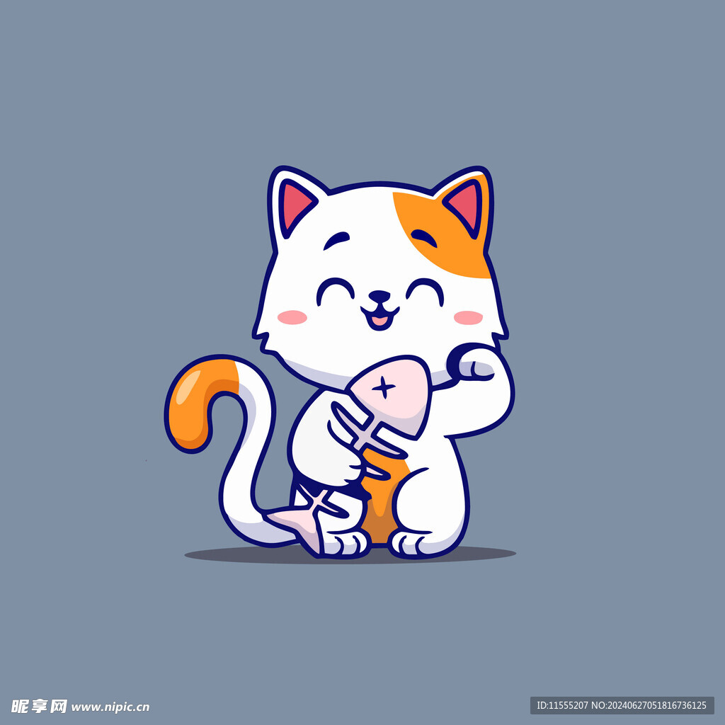 可爱小猫矢量卡通插画