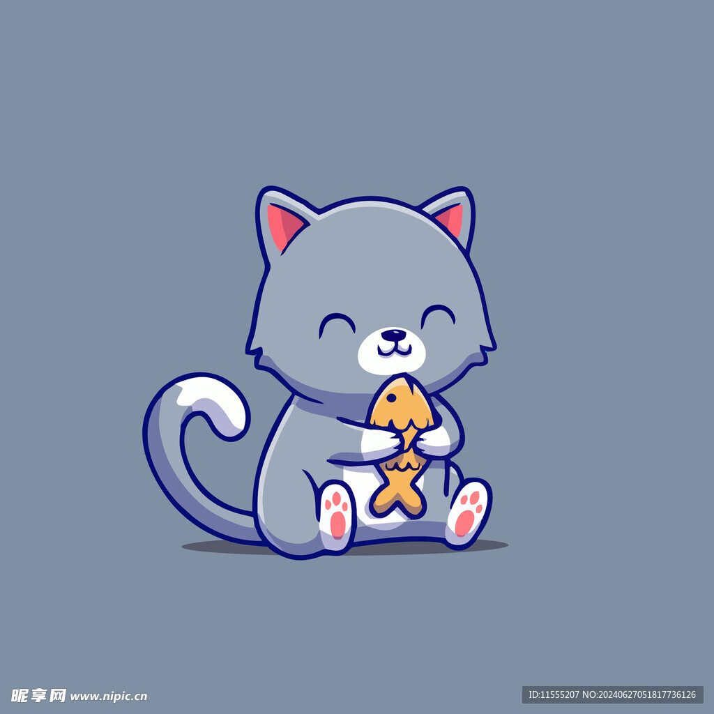 可爱小猫矢量卡通插画