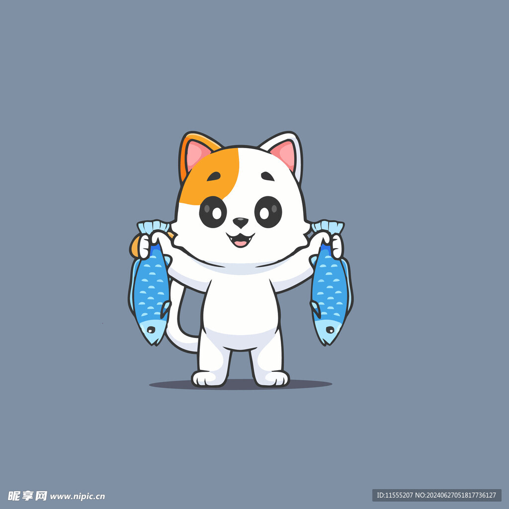 可爱小猫矢量卡通插画