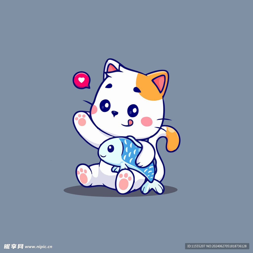 可爱小猫矢量卡通插画