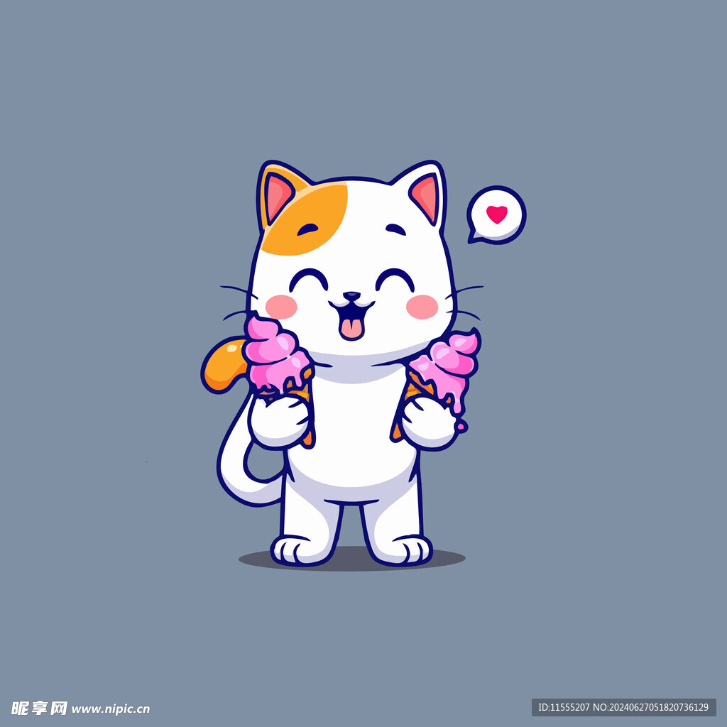 可爱小猫矢量卡通插画