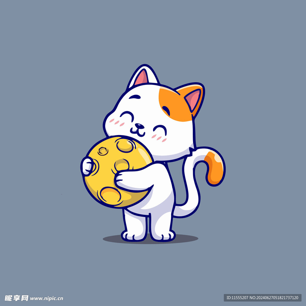 可爱小猫矢量卡通插画