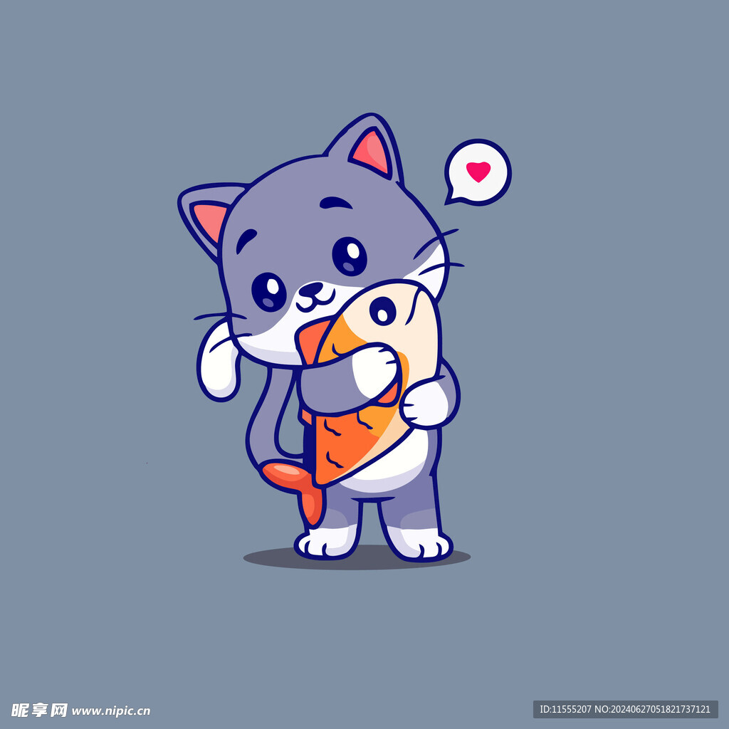 可爱小猫矢量卡通插画