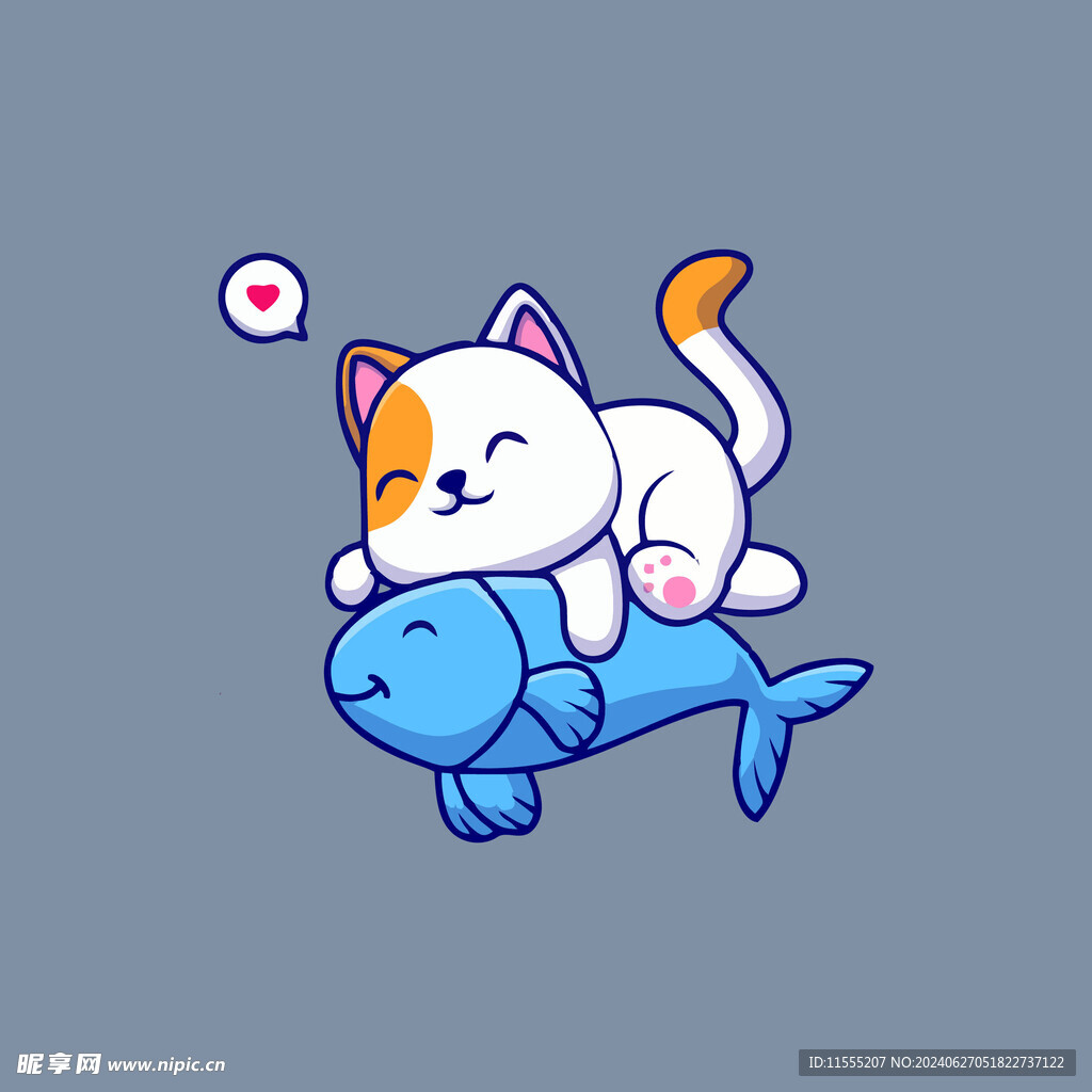 可爱小猫矢量卡通插画