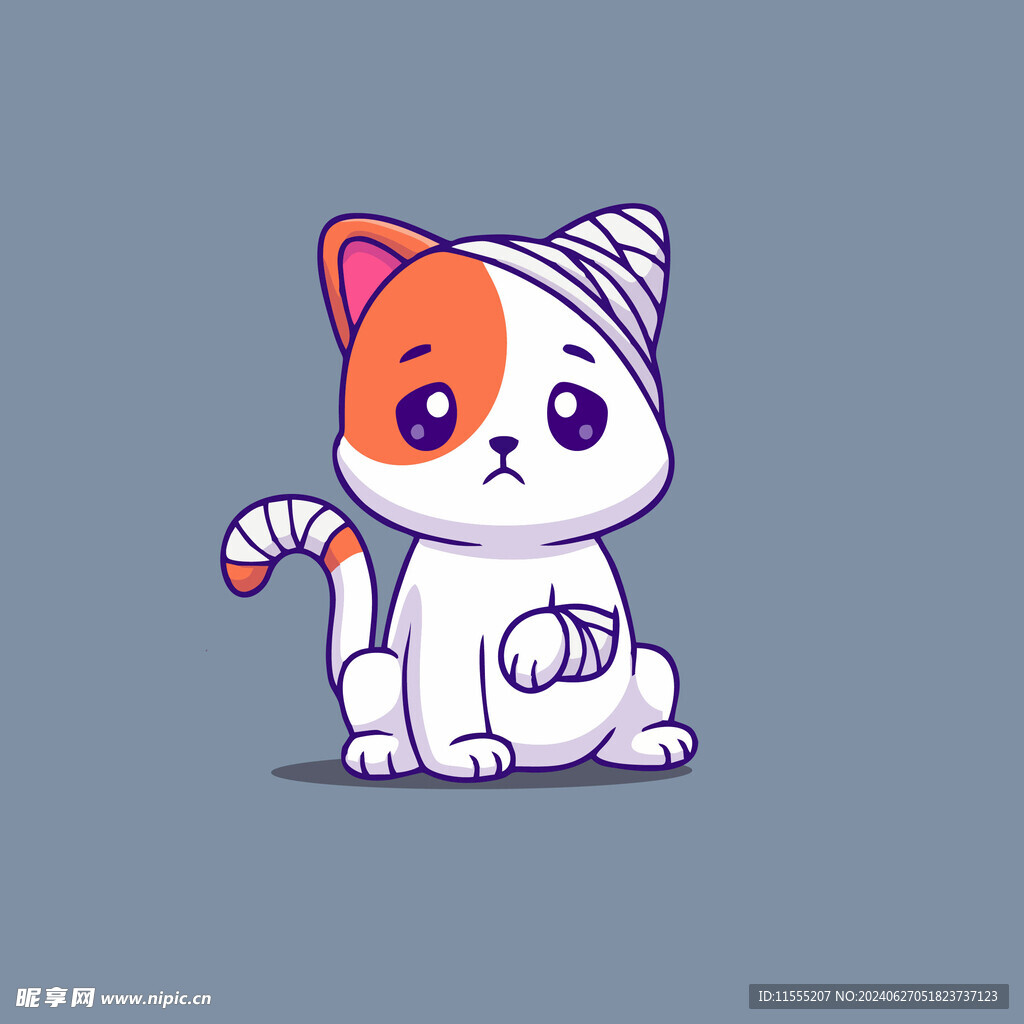 可爱小猫矢量卡通插画