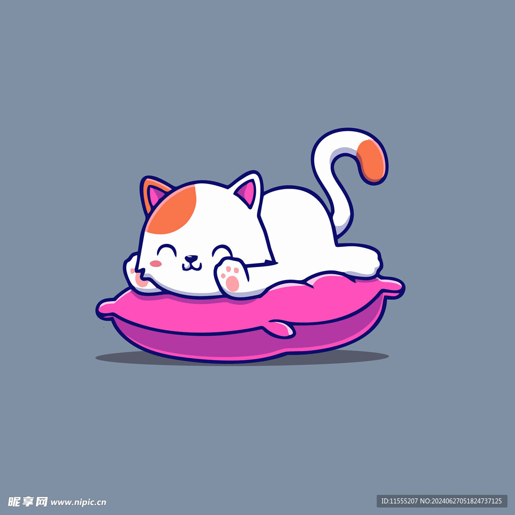 可爱小猫矢量卡通插画