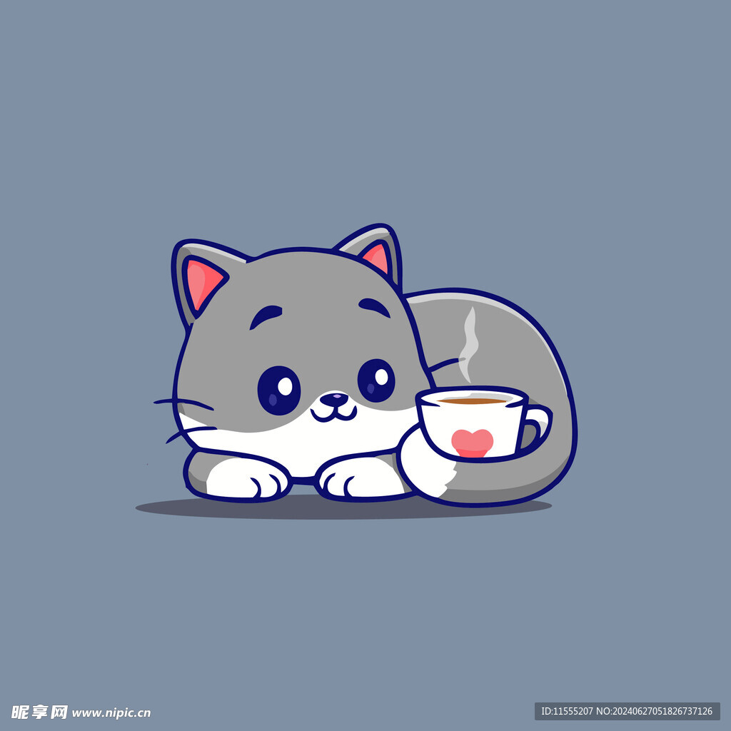 可爱小猫矢量卡通插画