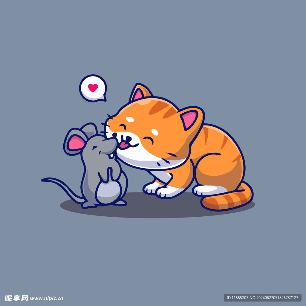 可爱小猫矢量卡通插画