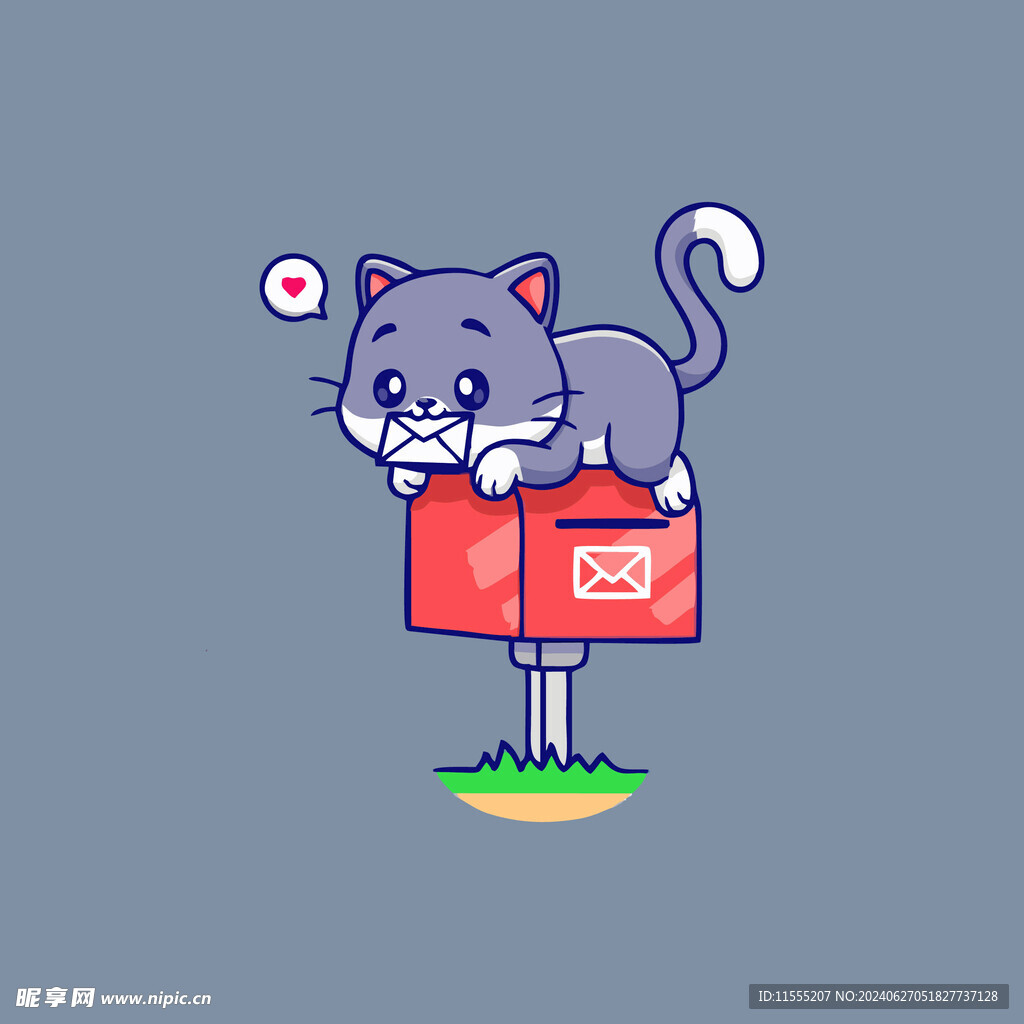 可爱小猫矢量卡通插画