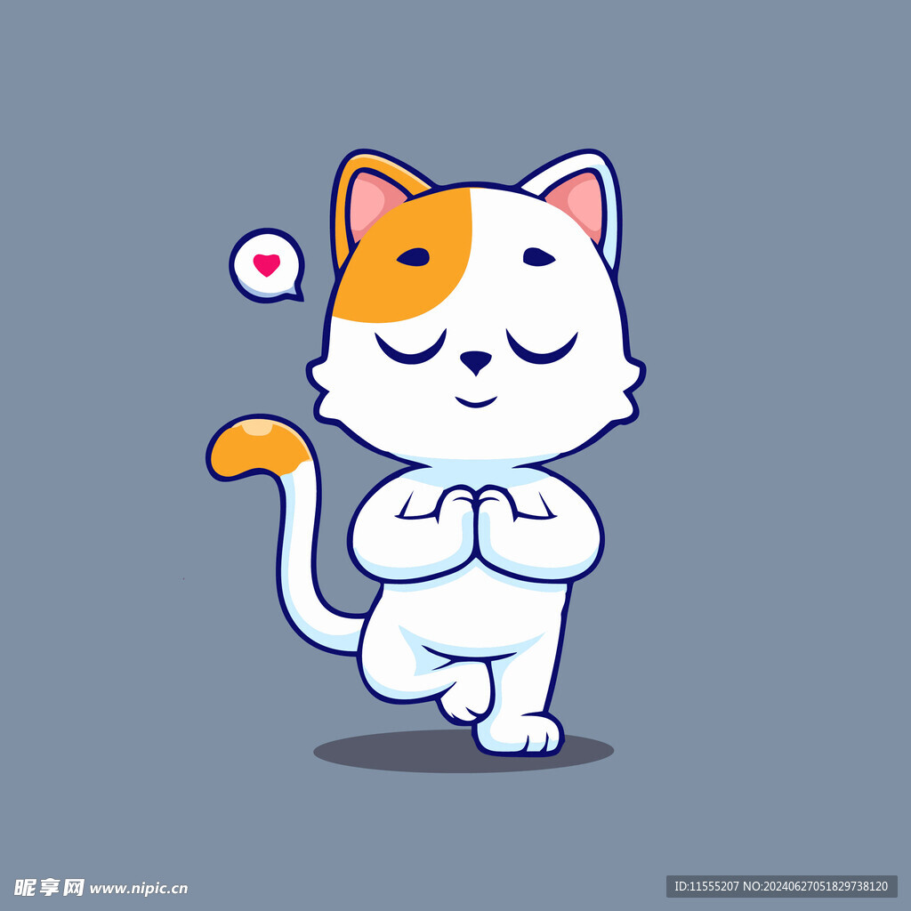 可爱小猫矢量卡通插画