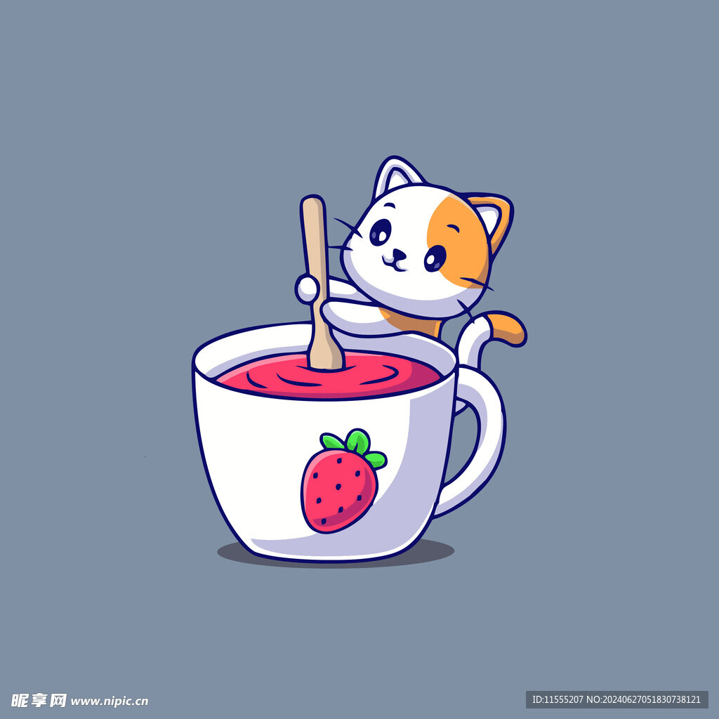 可爱小猫矢量卡通插画