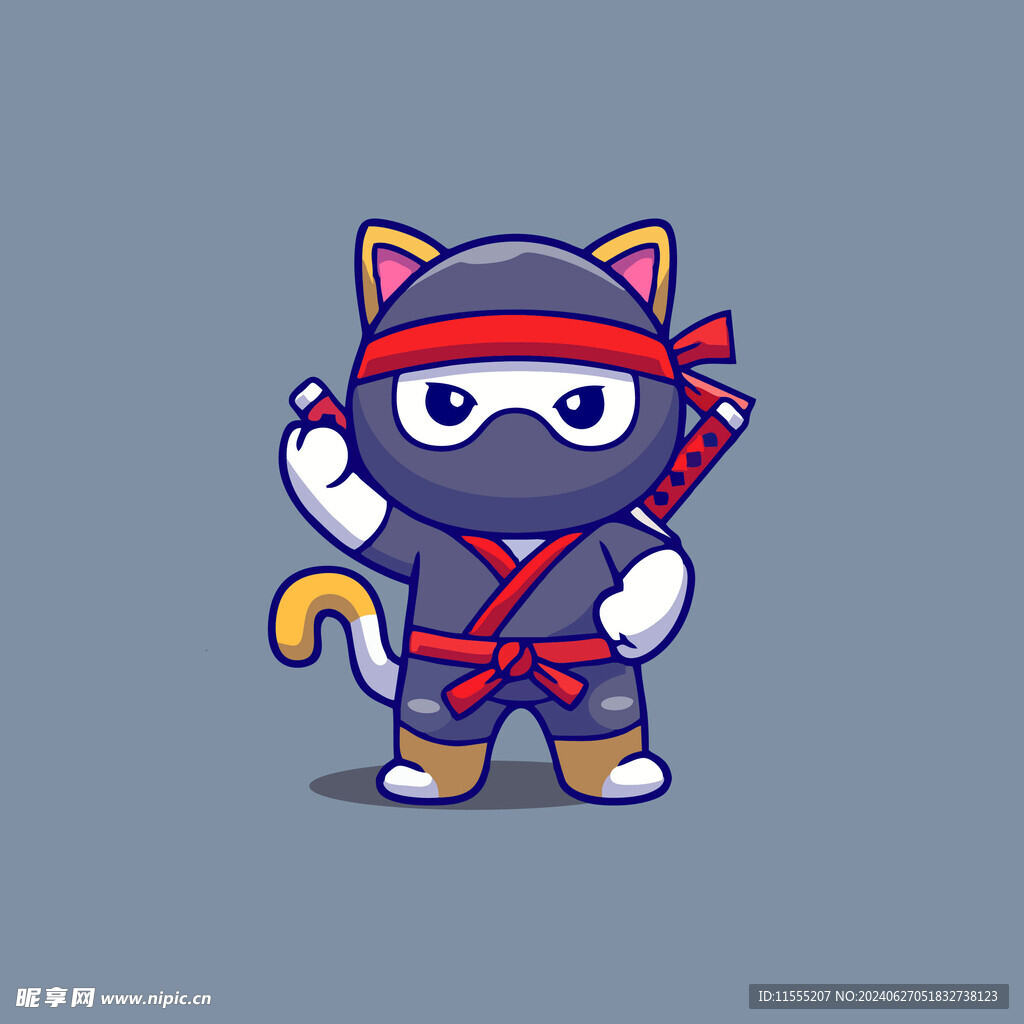 可爱小猫矢量卡通插画