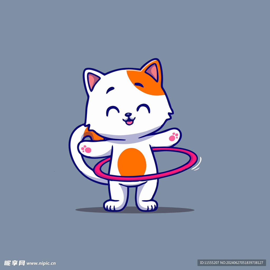 可爱小猫矢量卡通插画