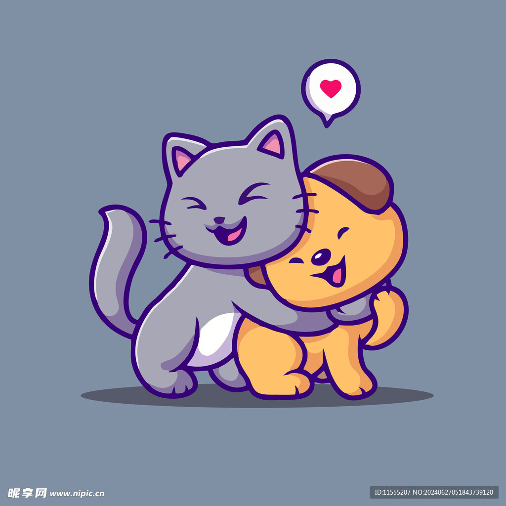 可爱小猫矢量卡通插画