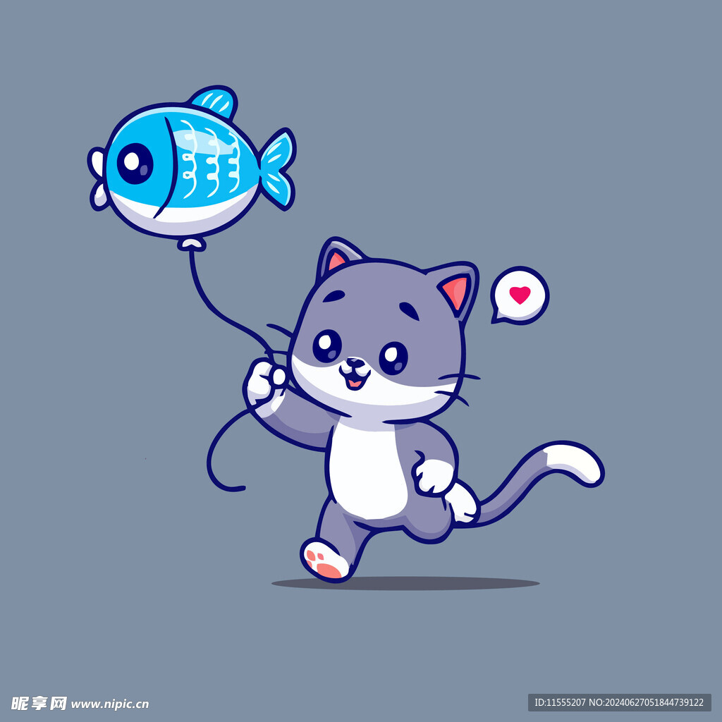 可爱小猫矢量卡通插画