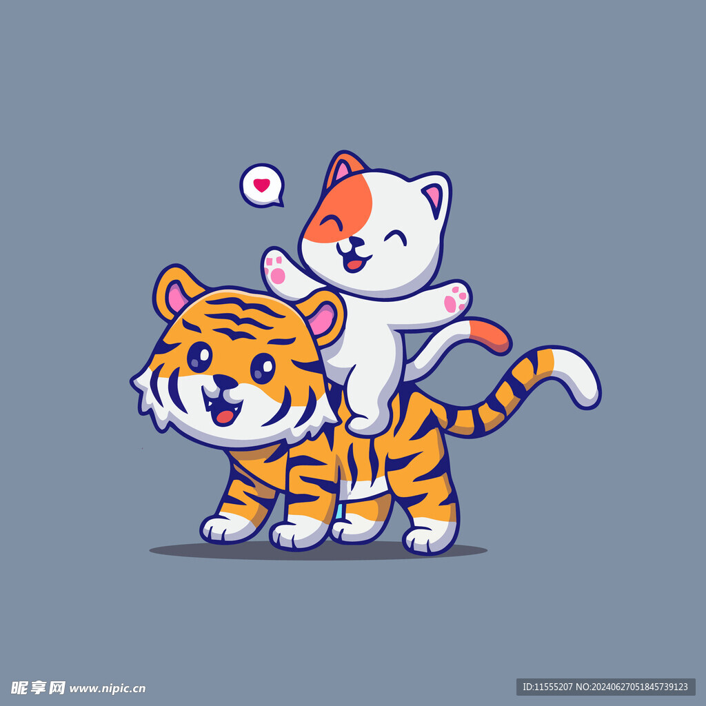 可爱小猫矢量卡通插画