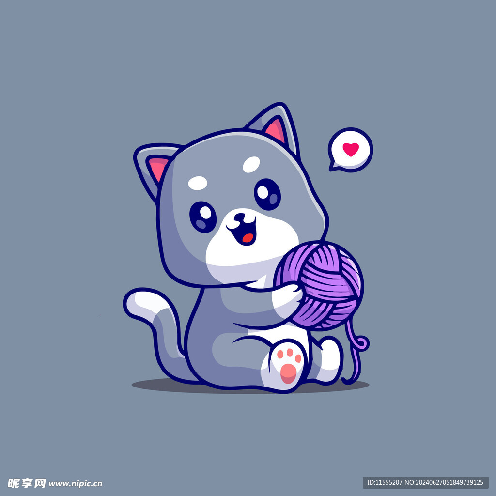 可爱小猫矢量卡通插画