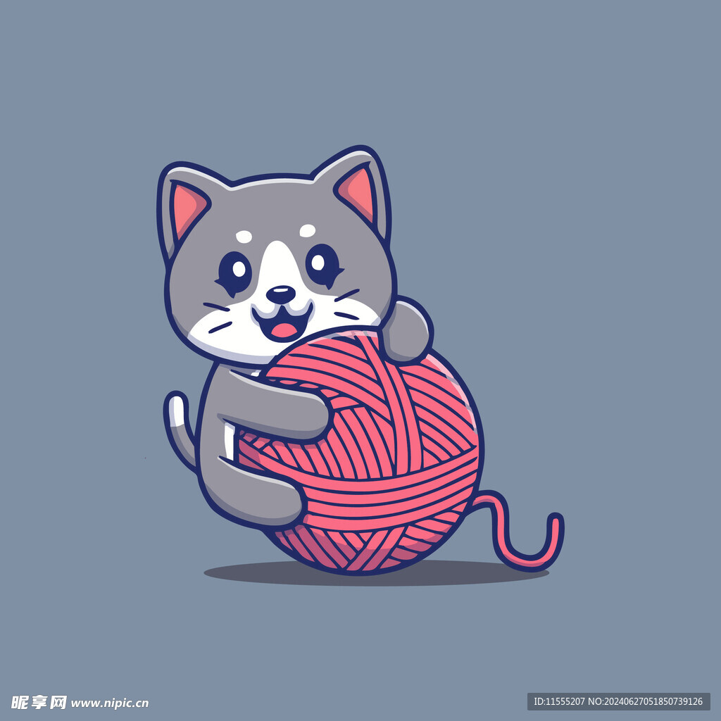 可爱小猫矢量卡通插画