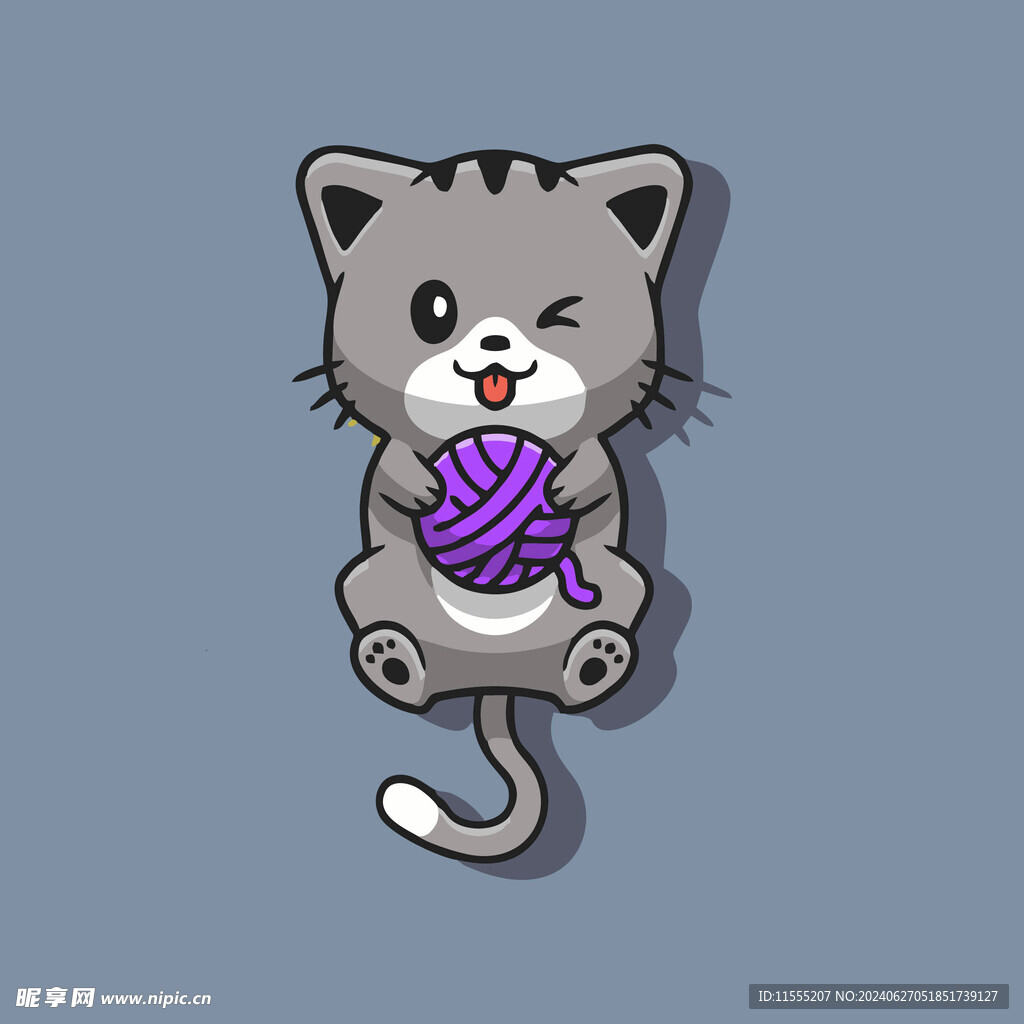 可爱小猫矢量卡通插画