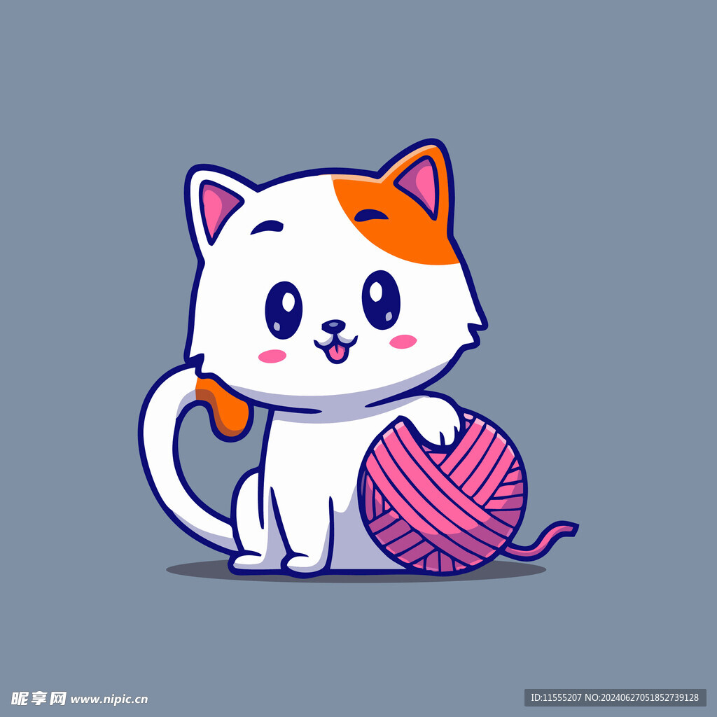 可爱小猫矢量卡通插画