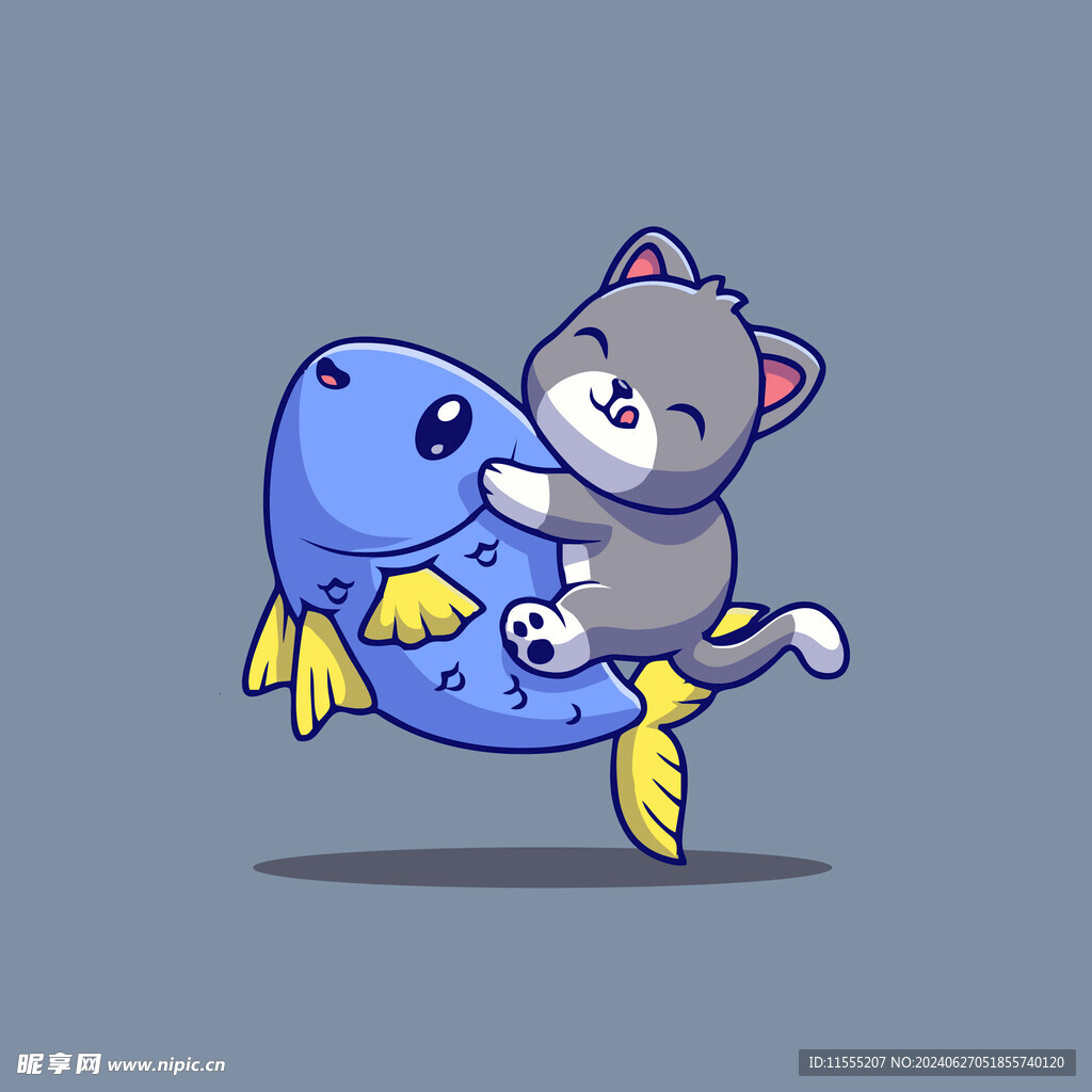 可爱小猫矢量卡通插画