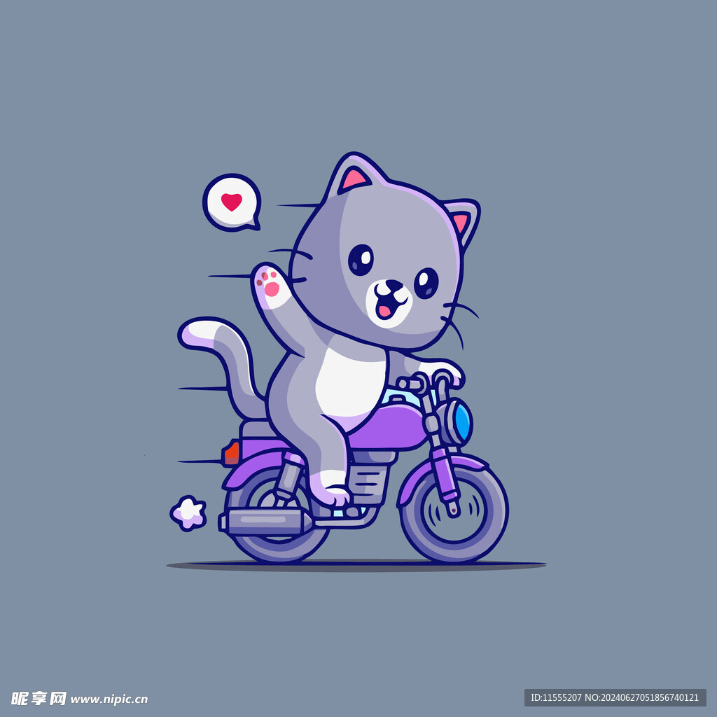 可爱小猫矢量卡通插画