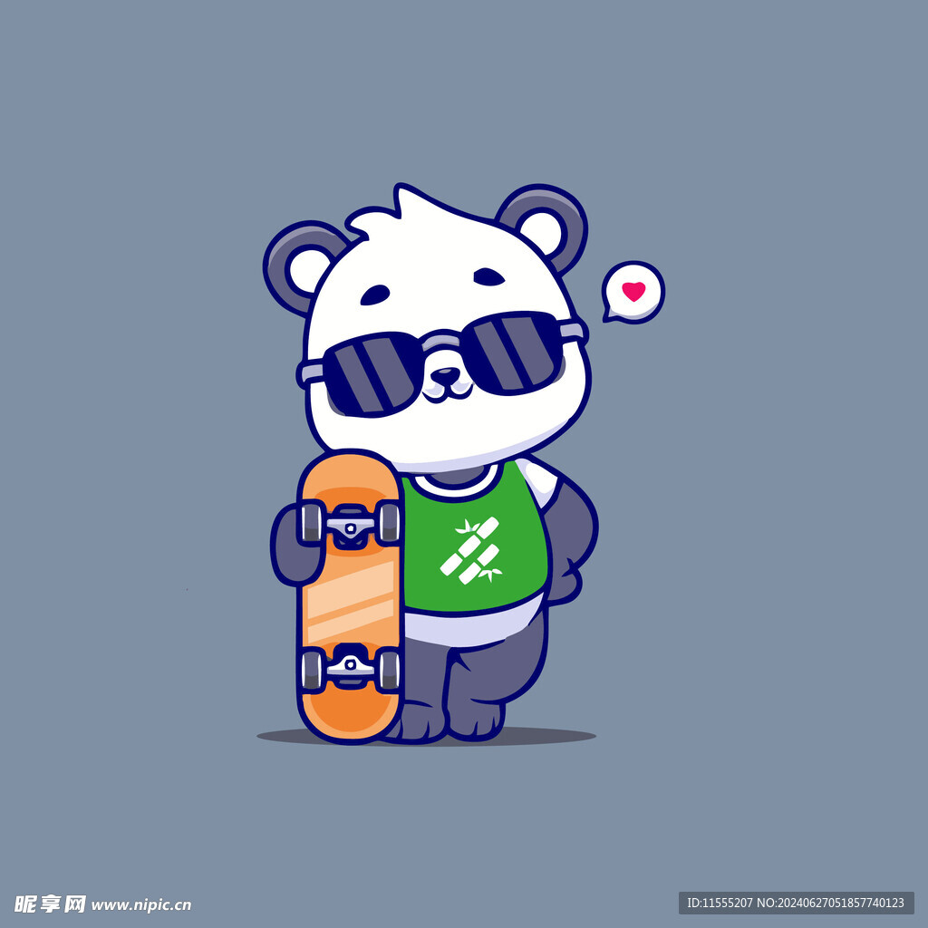 可爱熊猫矢量卡通插画