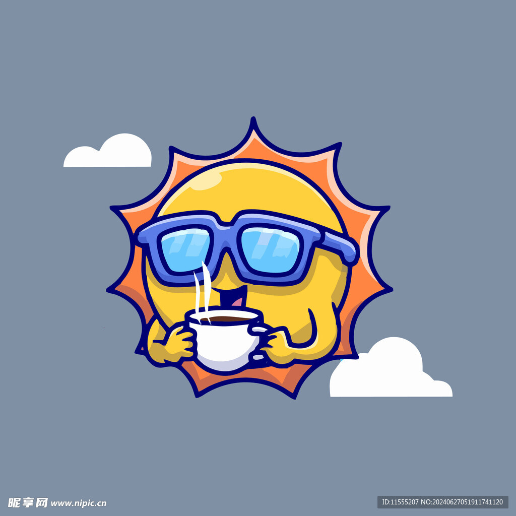 可爱太阳矢量卡通插画