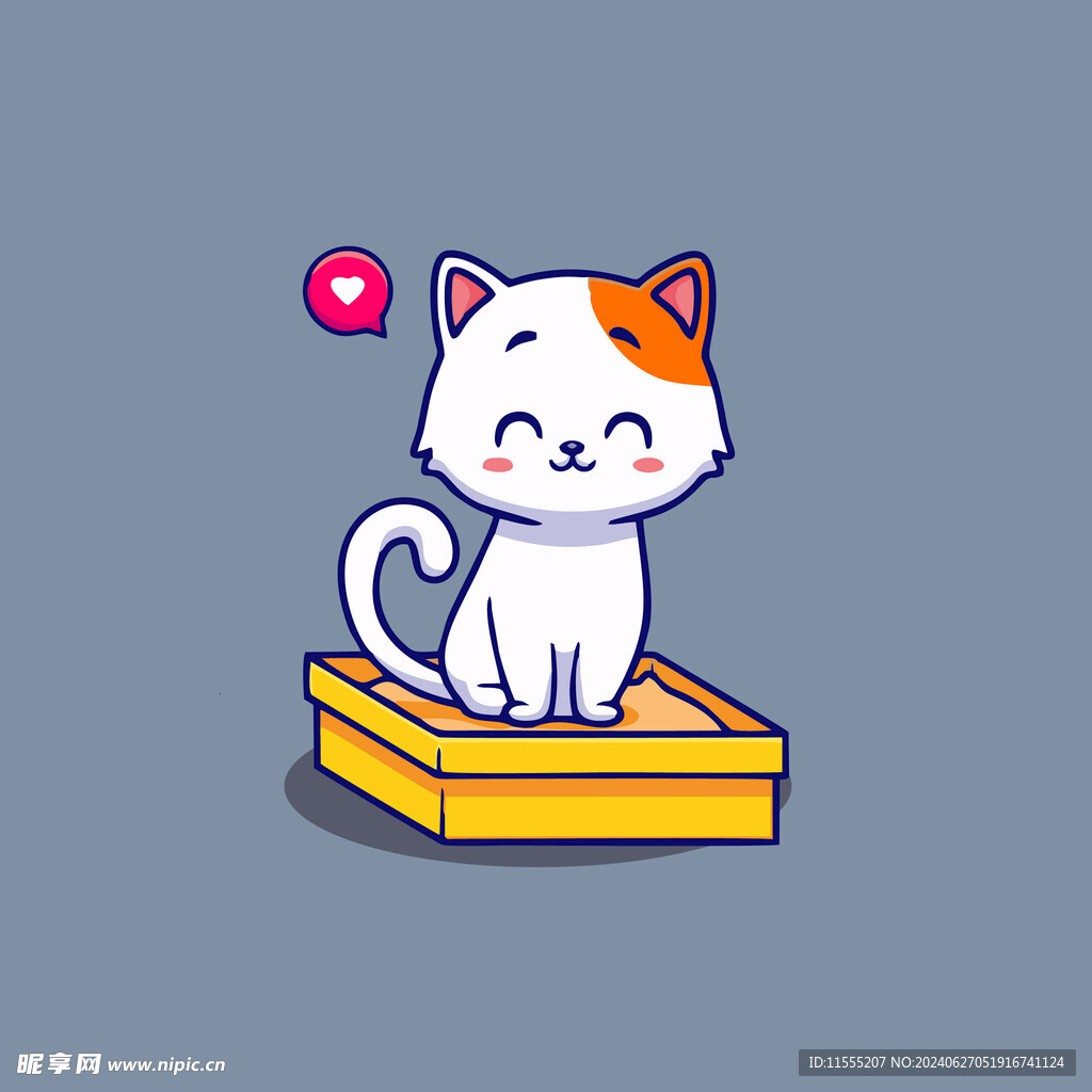 可爱贪睡小猫矢量卡通插画