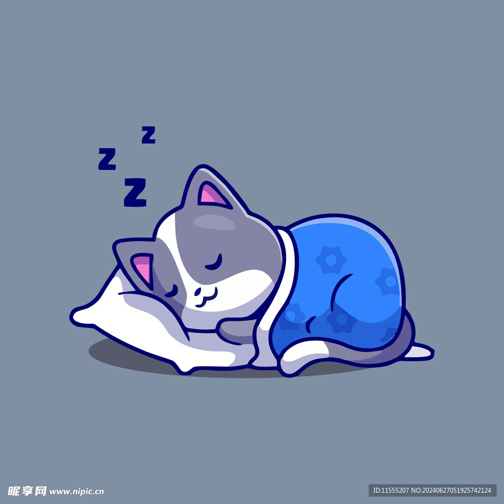 可爱小猫矢量卡通插画