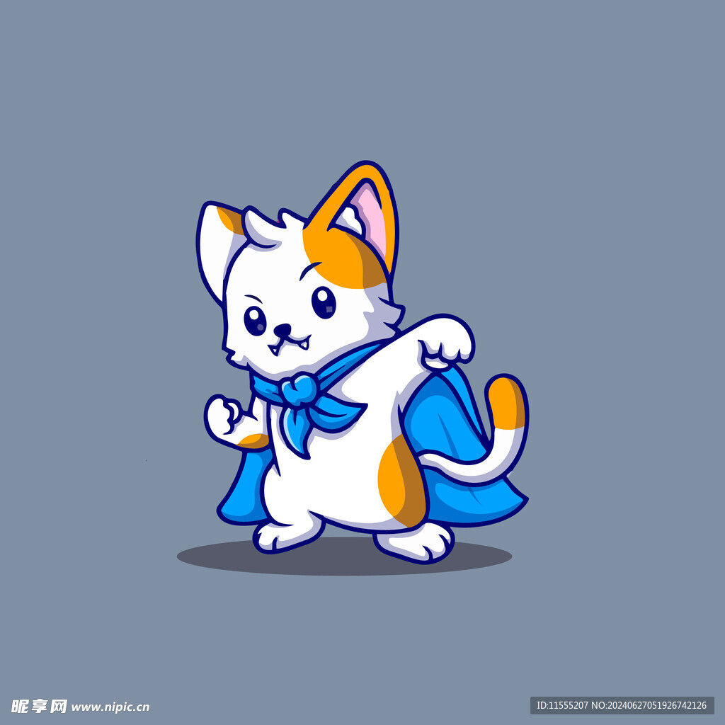 可爱小猫矢量卡通插画